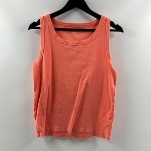 Talbots Coral Ribbed Tank Top Stretch Cotton Size XL